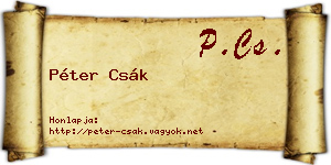 Péter Csák névjegykártya